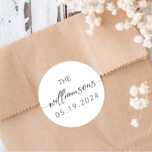 Elegant Black and White Wedding Favor Label Bridal Shower Favor Sticker Wedding Seal Label Customized Black And White Wedding Label