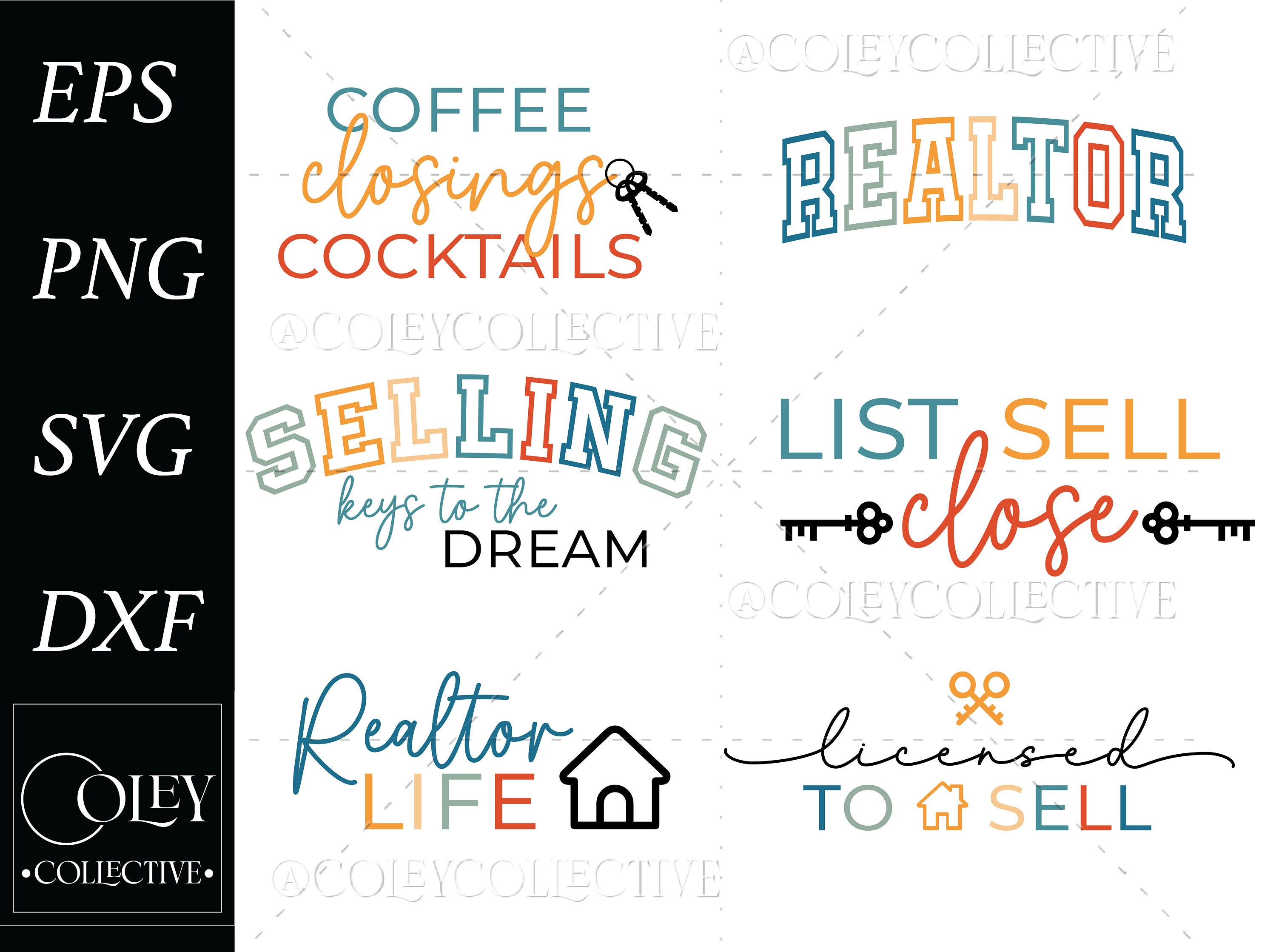 Realtor Svg Bundle Realtor Png Bundle Svg Real Estate Svg Coffee Closings Cocktails Tshirt Design Realtor Shirt Png