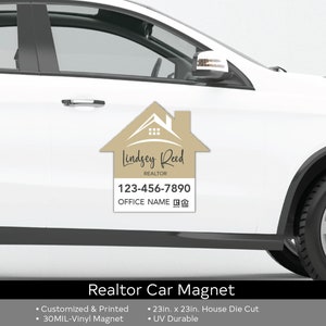 Custom Independent Realtor Car Magnet House Shaped Real Estate Agent Car Magnet Personalized Real Estate Agent Marketing Signage Magnet