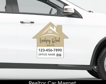 Custom Independent Realtor Car Magnet House Shaped Real Estate Agent Car Magnet Personalized Real Estate Agent Marketing Signage Magnet