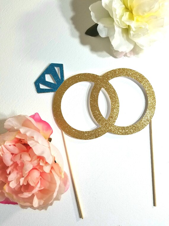 Cake Toppers Wedding Rings Engagement Rings Gold Diamond Etsy