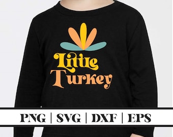 Diseño digital de camiseta de otoño para bebé con el primer Día de Acción de Gracias SVG de Little Turkey