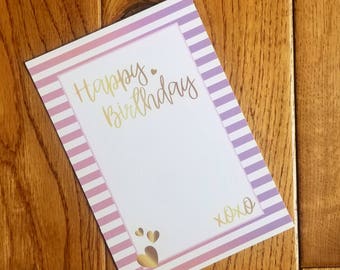 Happy Birthday BFF, Bestie Birthday Card, Pink & Gold, Her Birthday, Friend Birthday, Birthday Greeting Card, Birthday Stationery