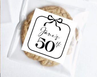 Custom Black Bow Coquette Birthday Party Favor Labels Custom Party Favor Stickers Digital or Printed Black Bow Coquette Party Favor Tags