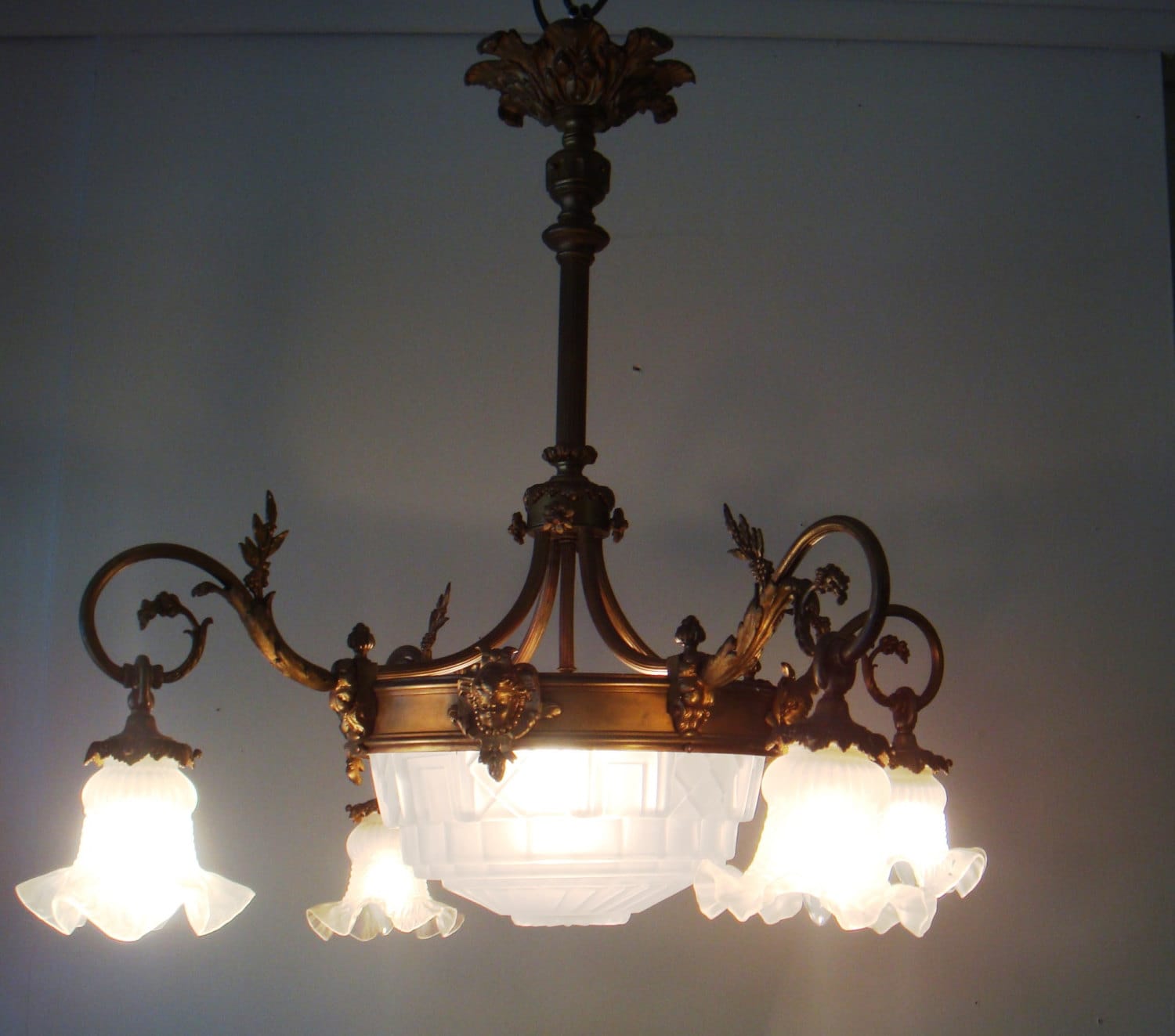Antique Bronze Chandelier Etsy