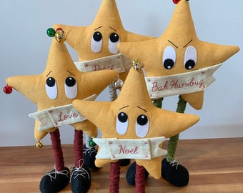 PDF downloadable Pattern - Bah Humbug star christmas decor pattern by Dottie Days