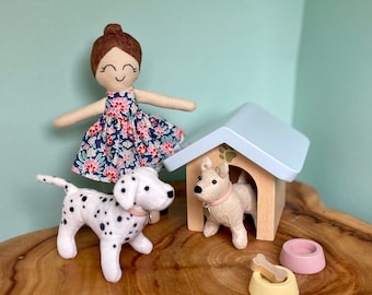 Custom made to order - Dottie days dollhouse doll family dogs 1:12 scale