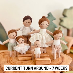 Customized Dollhouse family dolls 1:12 - made to order - current turn around - up to 7 weeks