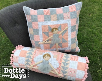 PDF downloadable Pattern - Bella Ballerina cushion cover pattern by Dottie Days