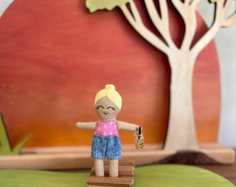 Handmade Dollhouse child size doll 10cm - ready made