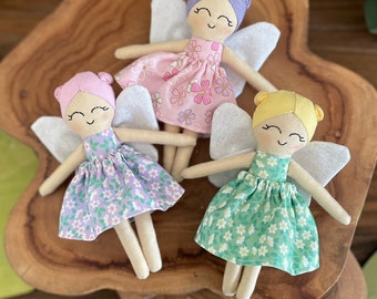 made to order - Dottie Days Custom mini fairy/ tooth fairy cloth keepsake heirloom doll