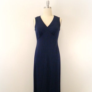 Vintage 70s Evening Dress With Shawl ... Navy Blue Maxi - Etsy