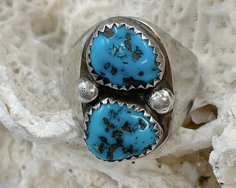 Sterling Turquoise Nugget Unisex Ring