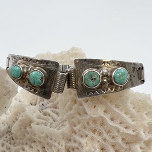 Southwestern Turquoise and Silver Stretch Watch Band