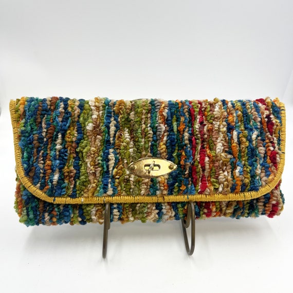 Vintage 60s Carpet Clutch Purse | Jerry Terrence … - image 1