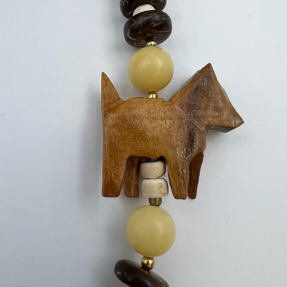 Vintage Wooden Scottie Dog Bead Necklace - image 3