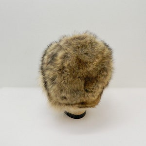 Vintage 1960s Fur Hat Lush Tan, Brown, Black Raccoon Fur Cloche Ski Hat image 5