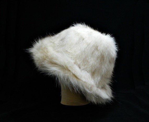 Vintage 1960s Fur Fedora ... White Rabbit Fur ...… - image 3