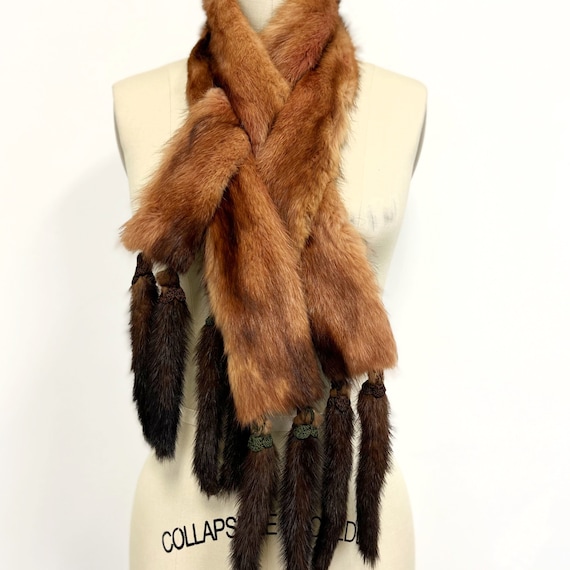 Vintage Mink Scarf with Tails | 19450s - 1950s Ge… - image 10