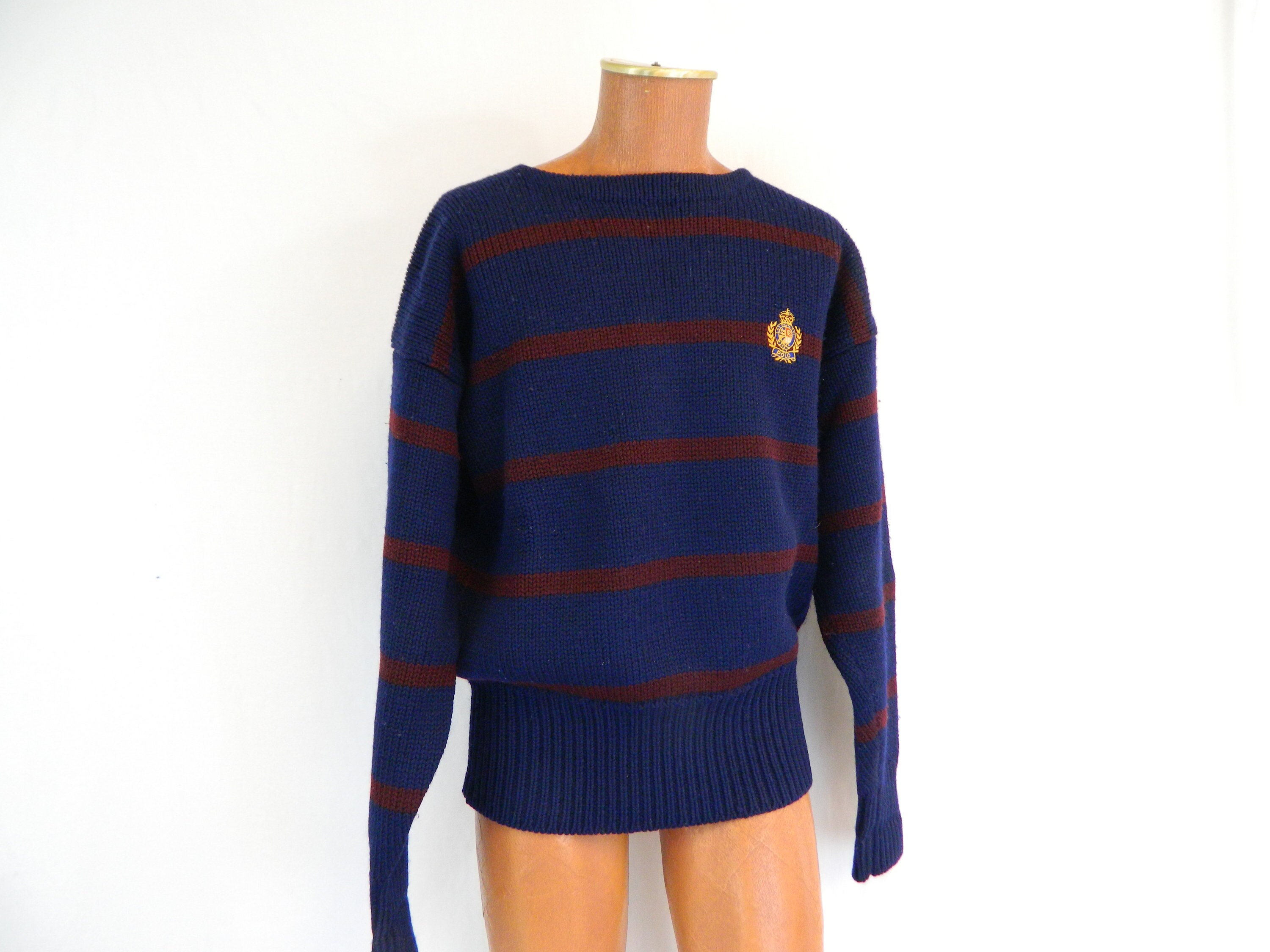Vintage Polo By Ralph Lauren Pullover Sweater  1990s Navy | Etsy