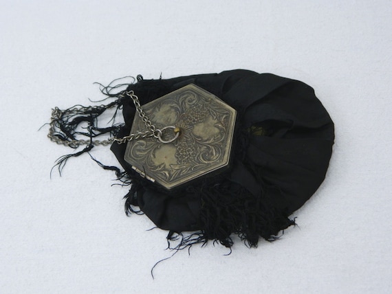 Black Victorian Reticule ... Antique Mourning Pur… - image 6