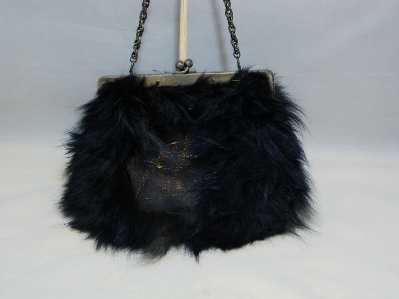 Victorian Fur Purse Vintage 1900s Black Fur Handbag Etsy