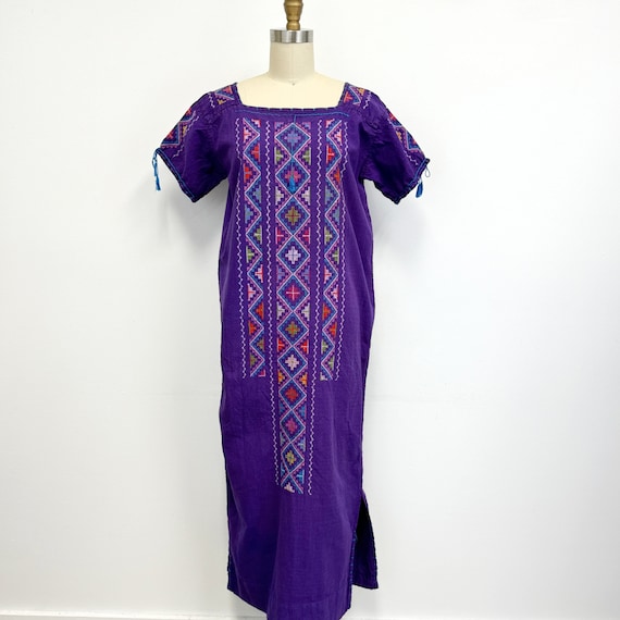 Vintage 60s Embroidered Maxi Dress | Mexican Long… - image 1