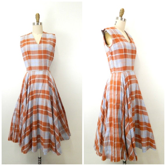 orange checkered dress