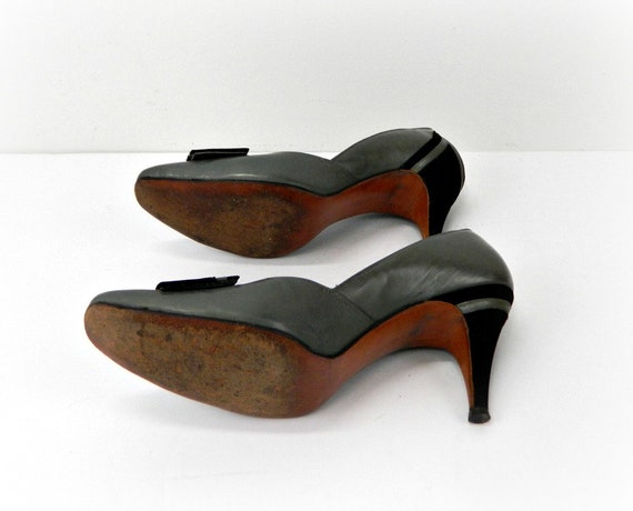 Vintage Gunmetal Gray High Heels ... 1960s Pumps … - image 8