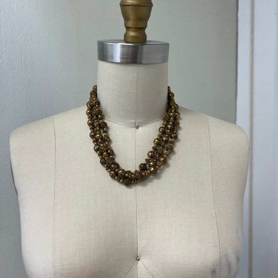 Vintage Rose Bead Necklace - image 3