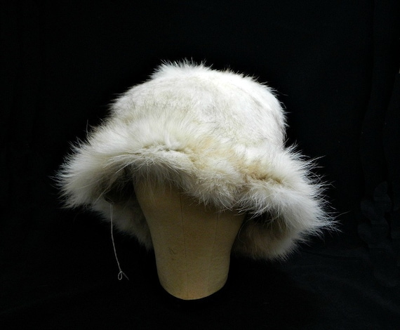 Vintage 1960s Fur Fedora ... White Rabbit Fur ...… - image 2