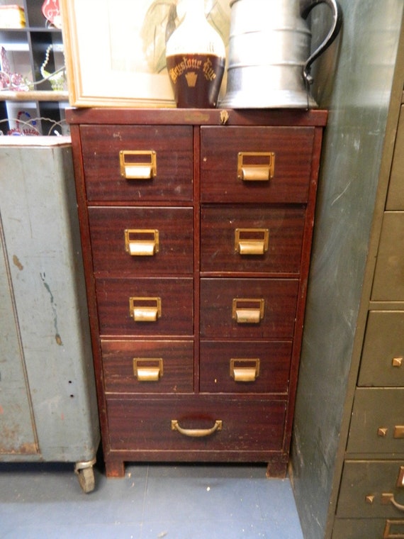 1940s Metal Medical Filing Cabinet 9 Drawer Cabinet Medico Etsy