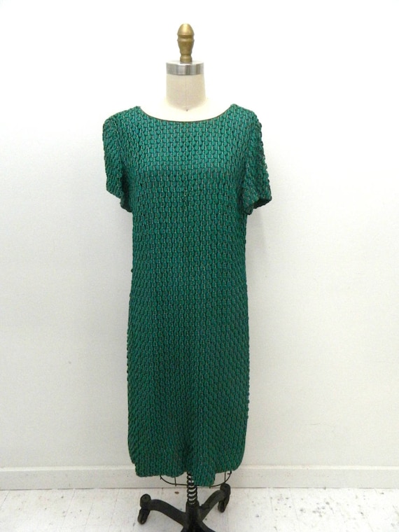 emerald green shift dress