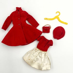 Vintage Barbie Skipper Clothes Authentic 4 Piece Red Velvet and