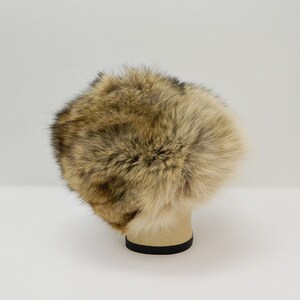 Vintage 1960s Fur Hat Lush Tan, Brown, Black Raccoon Fur Cloche Ski Hat image 6