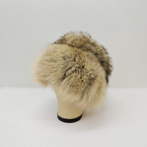 Vintage 1960s Fur Hat Lush Tan, Brown, Black Raccoon Fur Cloche Ski Hat image 3