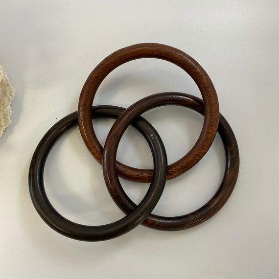Vintage Interlocking Wood Bracelets - image 2