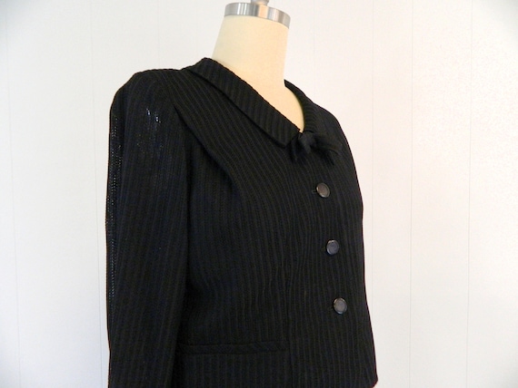 Vintage 1960s Two Piece Women's Suit | Black Blaz… - image 4