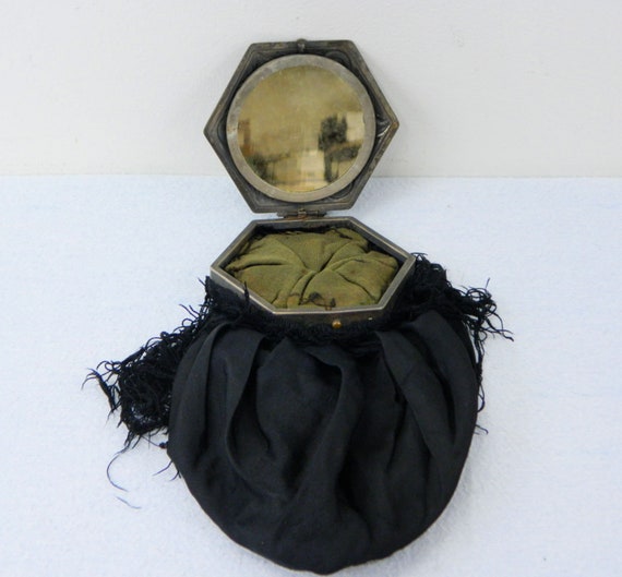 Black Victorian Reticule ... Antique Mourning Pur… - image 7