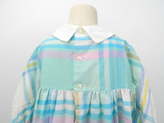 Vintage 1960s  Little Girls Dress | Plaid Checker… - image 6