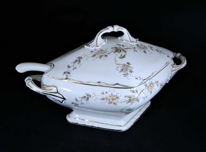 Vintage Covered Soup Tureen With Ladle Diamond Shaped Etsy