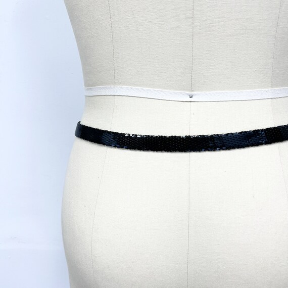 Vintage Whiting & Davis Black Chainmail Belt with… - image 7