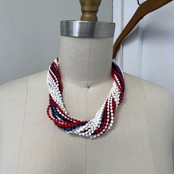 Vintage Red, White, and Blue Twist Choker - image 1