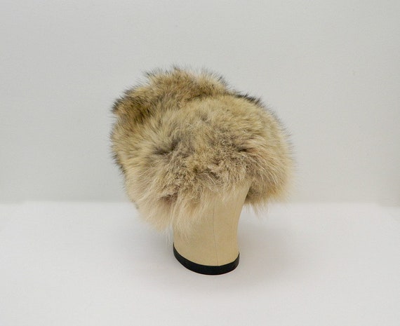 Vintage 1960s Fur Hat ... Tan, Brown, Black Raccoo