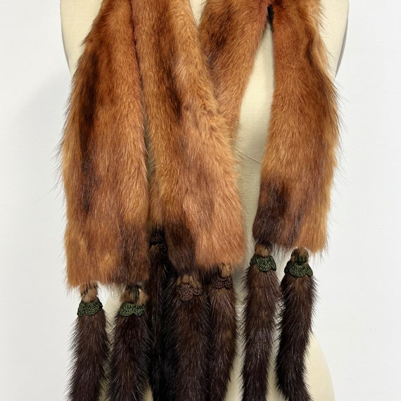 Vintage Mink Scarf with Tails | 19450s - 1950s Ge… - image 4