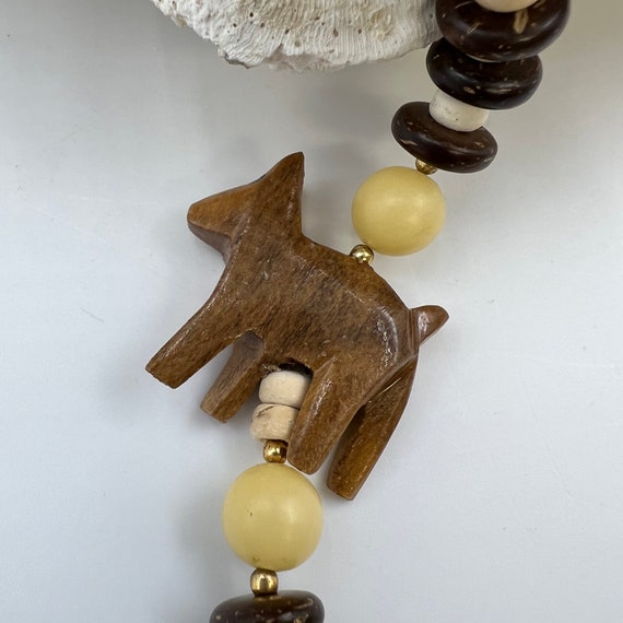 Vintage Wooden Scottie Dog Bead Necklace - image 4