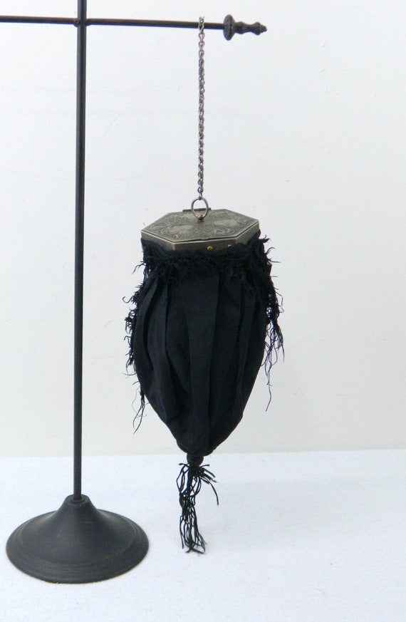 Black Victorian Reticule ... Antique Mourning Pur… - image 2