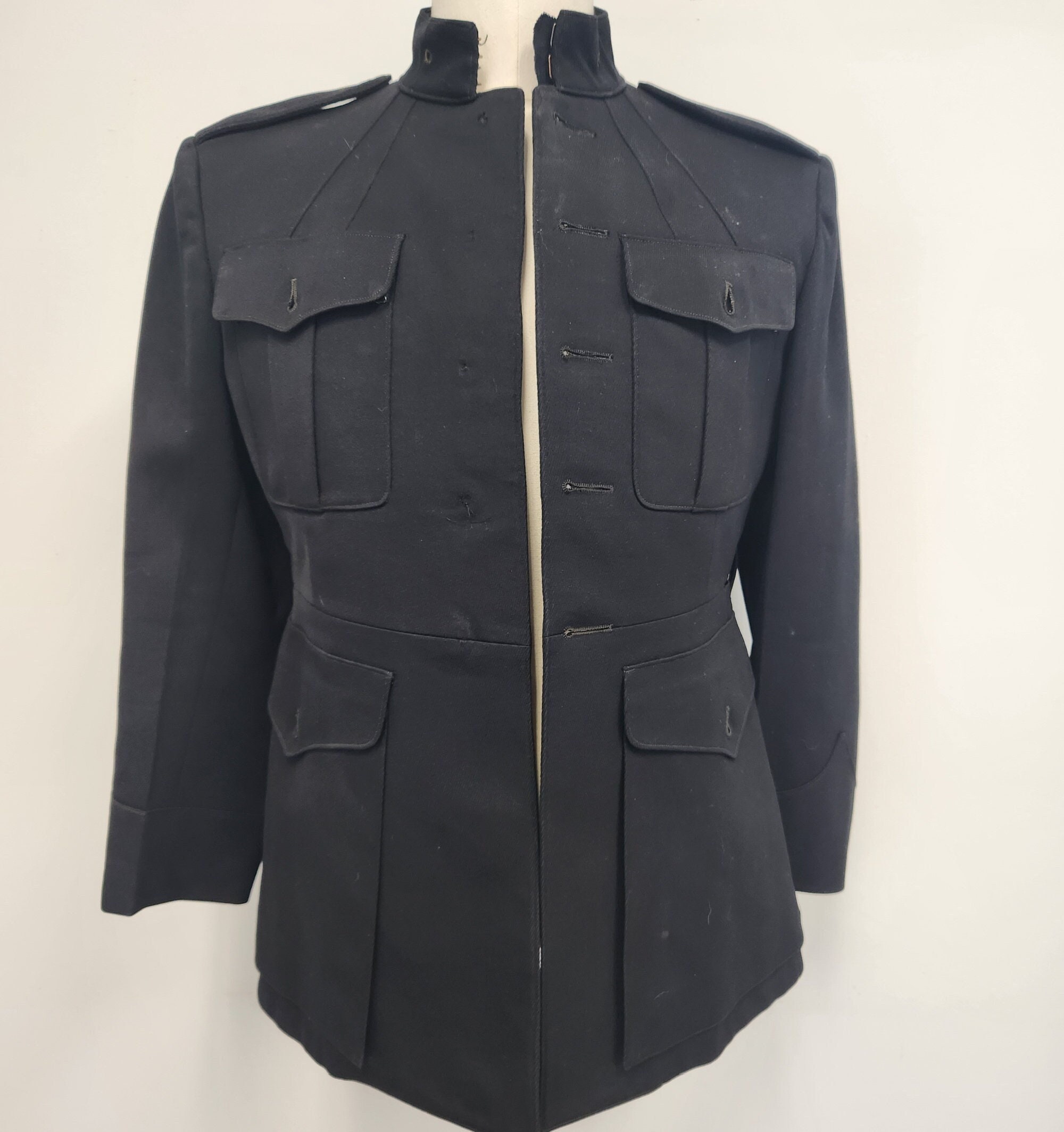 1950s Men’s Ties, Bow Ties – Vintage, Skinny, Knit Vintage 1950s Mens Size 36  Small Black Usms Dress Uniform Jacket - Coat $78.00 AT vintagedancer.com