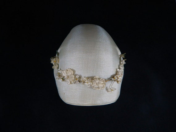 Vintage Linen Color Sculpted Half Hat | 1940s/50s… - image 7