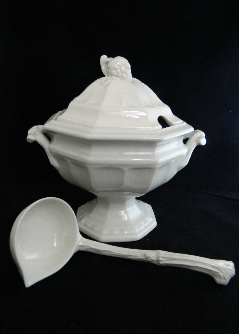 1930s Red Cliff Ironstone Tureen...white Ironstone Serving Etsy